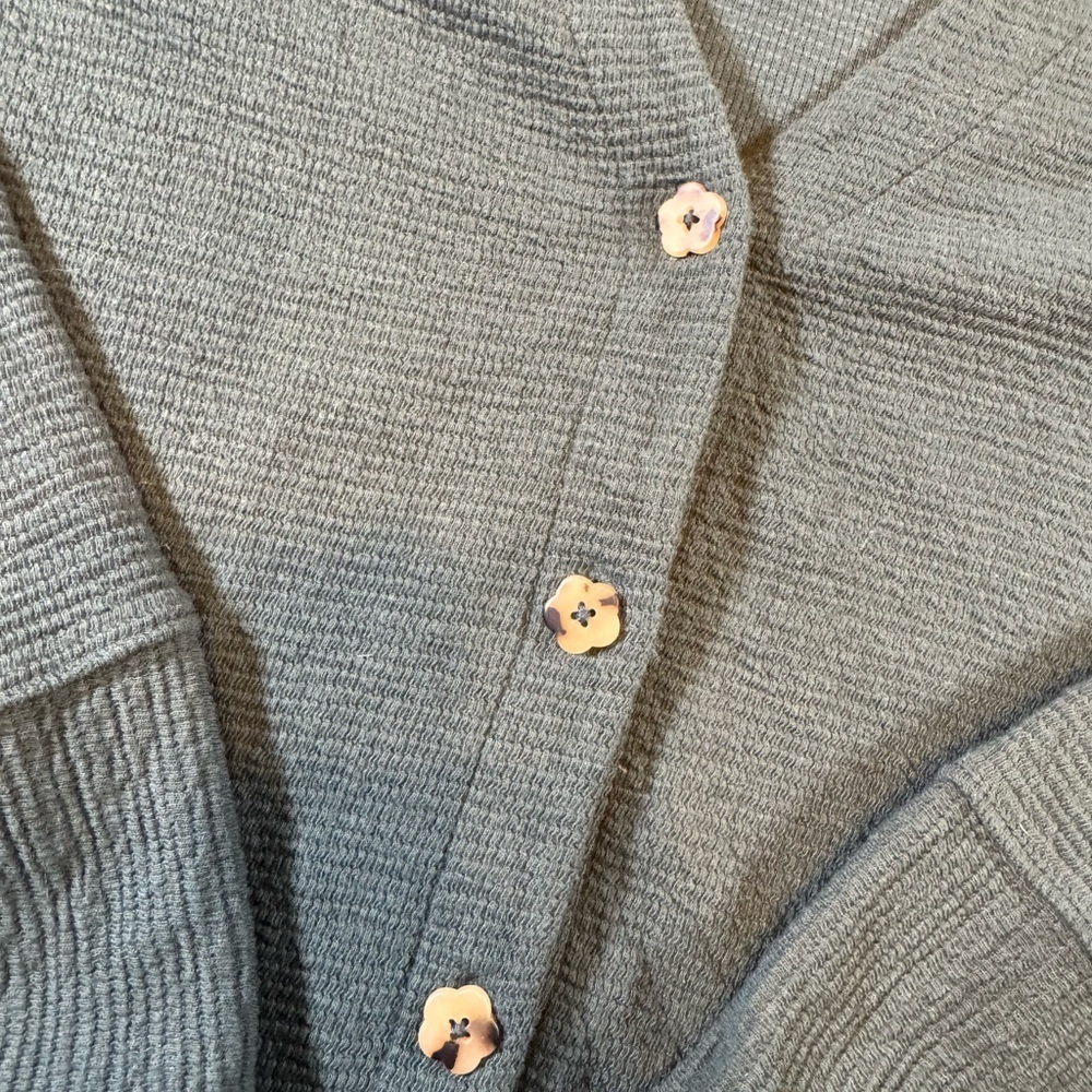 Madewell Teal Button-Up Women's Sweater - Picture 2 of 9